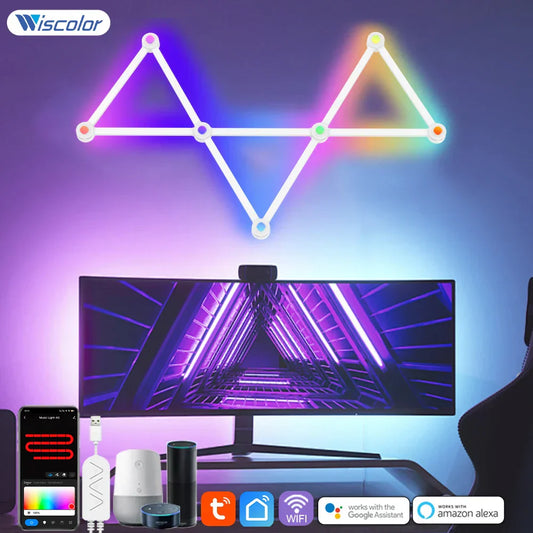 Wiscolor LED RGB Smart Wall Light โ DIY Ambient Light Bar with Music Sync & APP Control