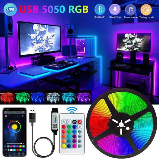 Bluetooth LED Strip Lights โ SMD 5050 RGB with APP & Remote Control