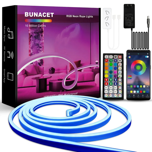 Smart APP LED Strip Lights โ SMD 5050 RGB with Remote Control for TV Backlight & Room Decor