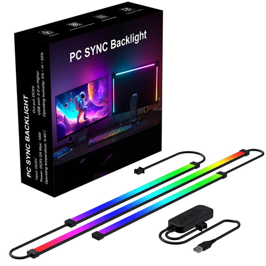 Gaming Monitor Light Strip โ RGB Color Sync Backlight with Smart Control for PC & Display Atmosphere