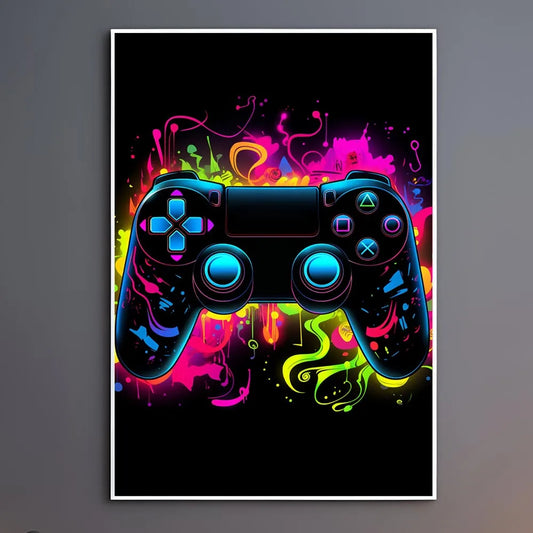 Gaming Canvas Print โ Vibrant Graffiti Art Poster for Game Room & Boys' Bedroom Decor
