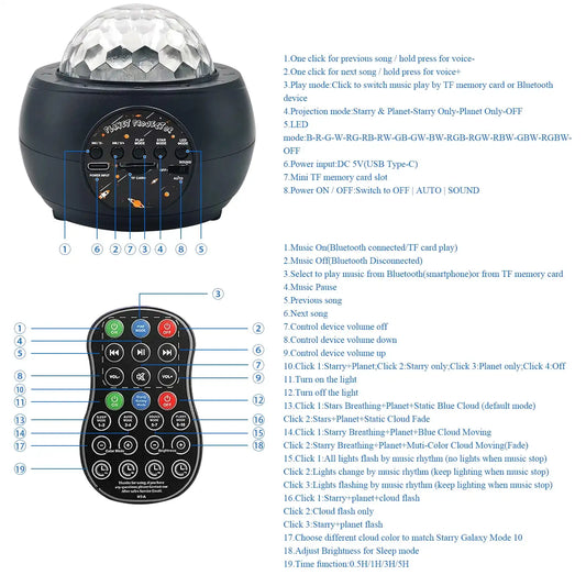 Galaxy Projector โ Star Projector with Bluetooth Speaker & Night Light for Bedroom and Gaming Room