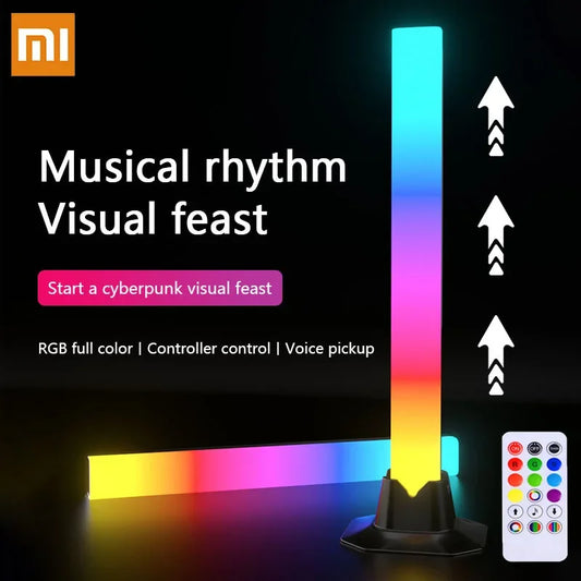 Xiaomi RGB Pickup Night Light Bar โ USB LED Music Rhythm Lamp with Remote Control for Gaming & Desktop Decor