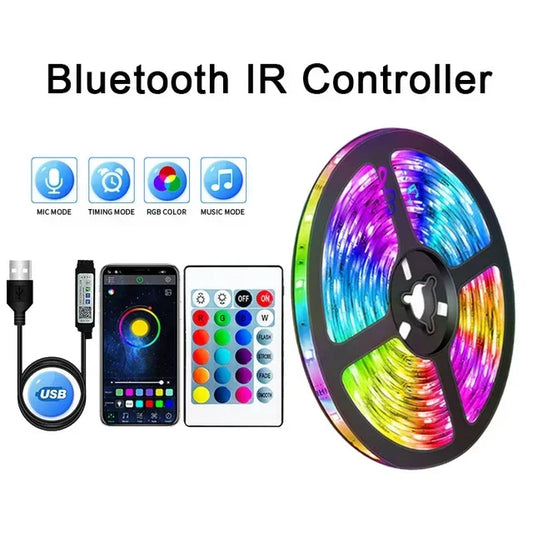 USB LED Strip Lights โ 5050 RGB with APP Control & Color Changing for TV & Room Decoration