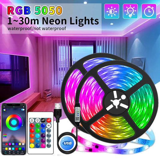 USB LED Strip Lights – 5050 RGB with APP Control & Color Changing for TV & Room Decoration