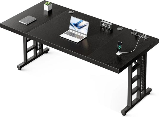 78-Inch Executive Office Desk – Extra-Thick Modern Workstation with USB Ports