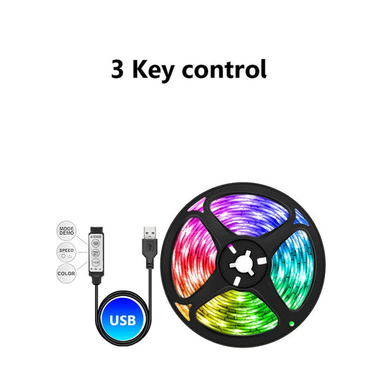 USB LED Strip Light – 5V 5050 RGB Smart Strip with Bluetooth/WiFi & Alexa Compatibility (15m/20m)